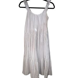 Chic White Striped Midi Dress